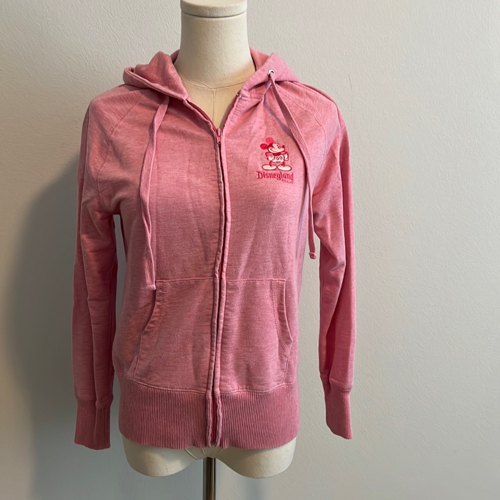 Disney. Pink zip up lite jacket. Mickey logo. Size xs. As is.